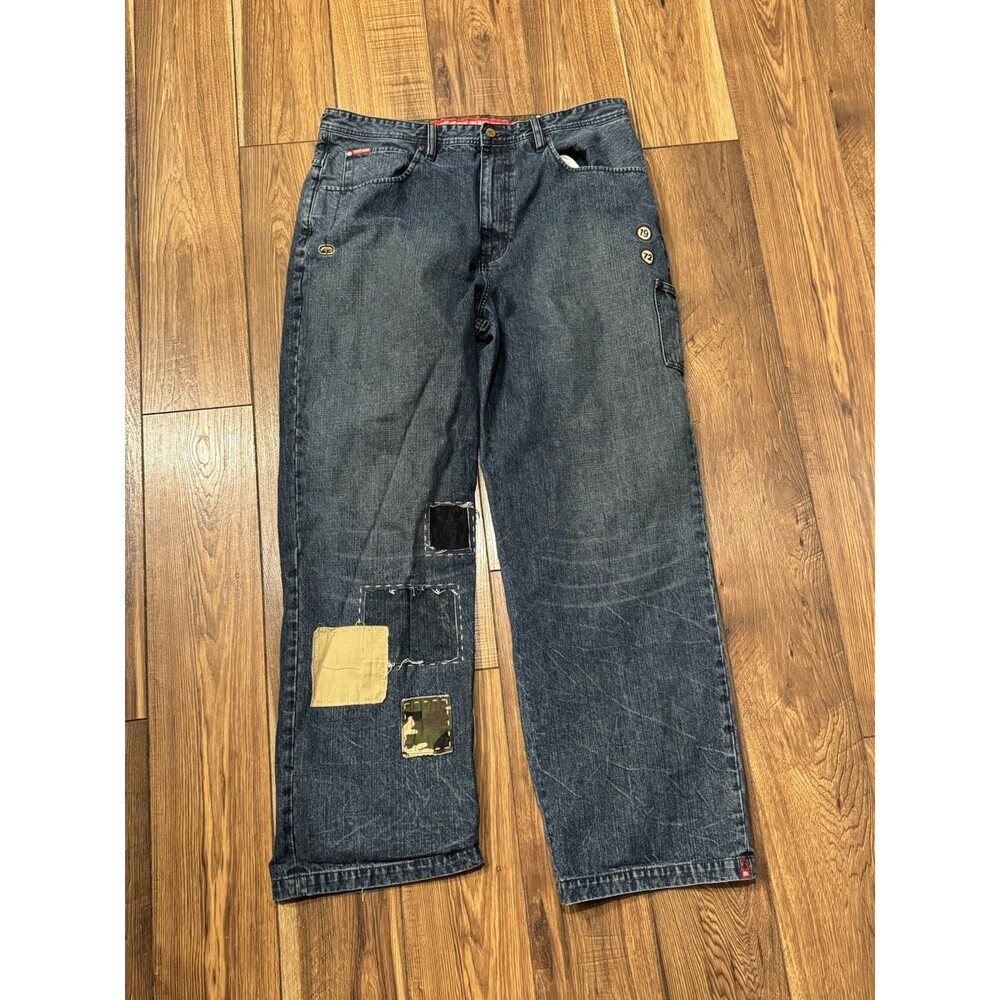 Vintage Y2K ECKO UNLTD Men’s Size 38 Blue Denim Baggy Fit Jeans Skater Grunge
